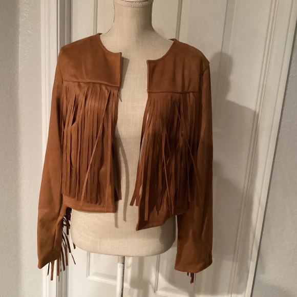 Western Fringe Jacket, Size Large, Color Brown NEW - Picture 1 of 2